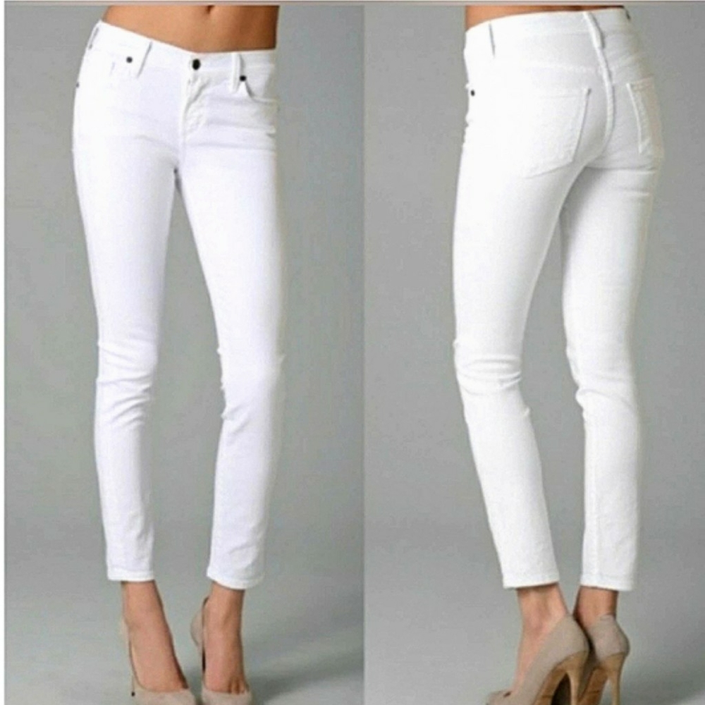 C of H Citizens of Humanity White Thompson Cropped Skinny Jeans Y2K Womens Sz 26